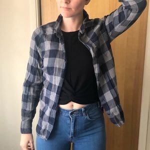 J Crew - Blue plaid flannel